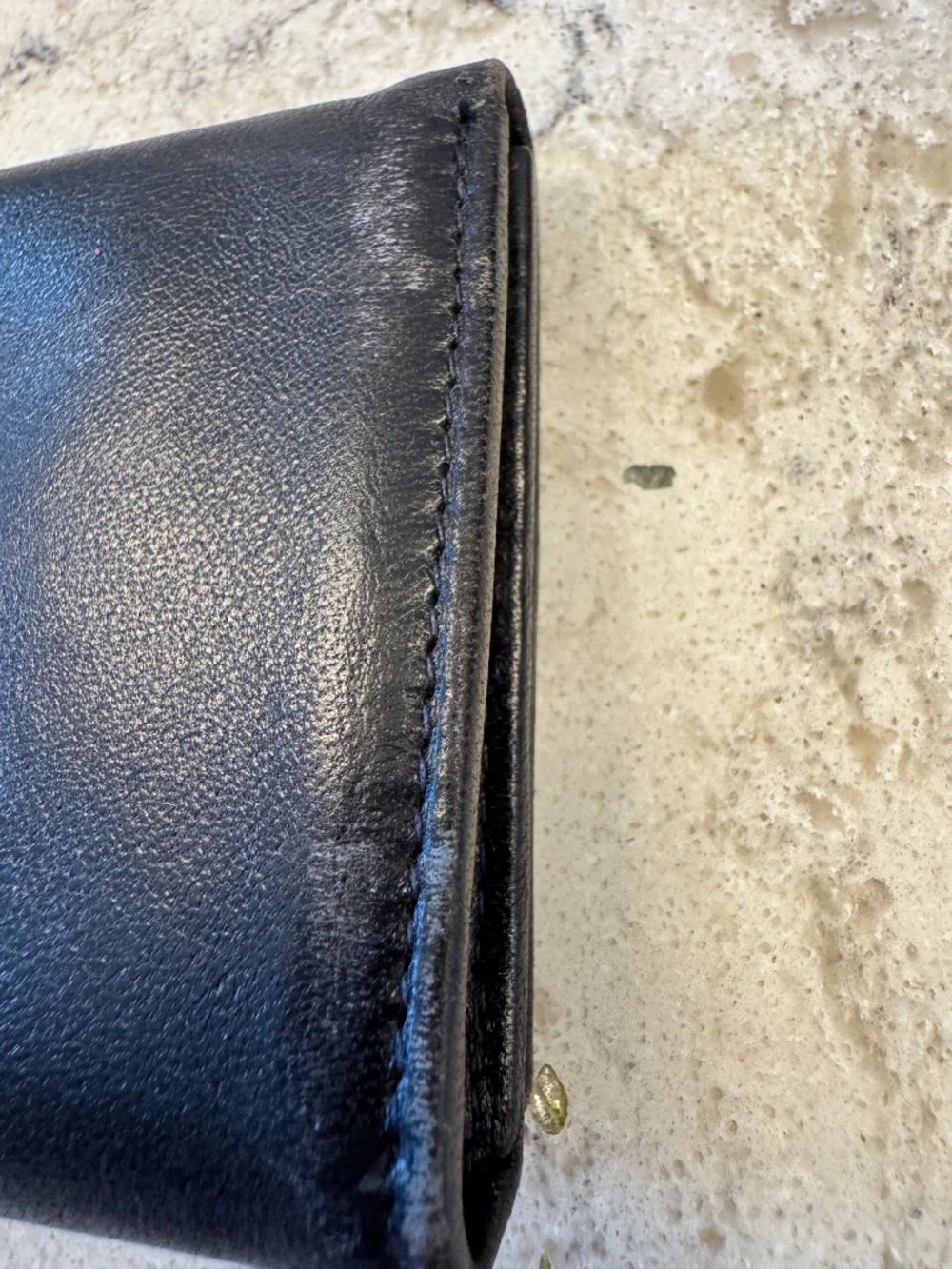 Vintage Mens Alfani Trifold Black Wallet Leather designed modern style